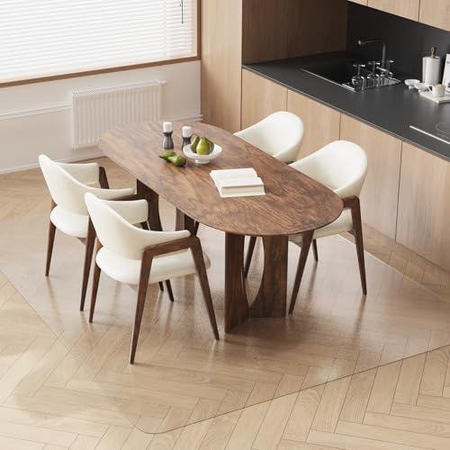 SALLOUS Vinyl Floor Mat for Home, 4'X5' Non-Slip Waterproof Area Rug for Living Room, 0.08'' Thickened Anti-Scratch Floor Protector Plastic Mat for Dining Room Table, Chair Mat for Hard Floors (Clear) - color: Clear, size: 60"L x 48"W x 0.1"Th