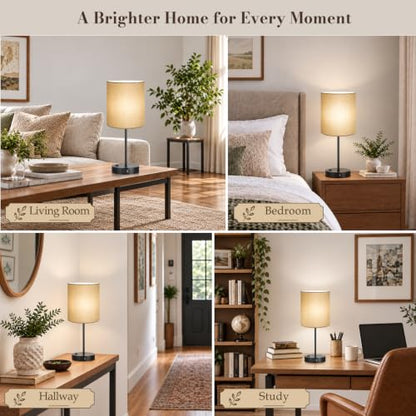 Lynnoland Set of 2 Touch Control Table Lamps, 3-Way Dimmable Bedside Nightstand Lamps for Bedroom Living Room Nursery, 800 Lumens 5000K Warmlight Bulbs Included,Champagne Gold - color: Champagne Gold & Matte Black