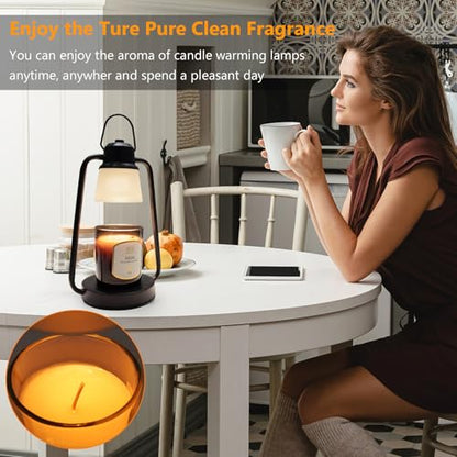 Candle Warmer Lamp with Timer Dimmer - Birthday Gifts for Women Men - color: Black Classic