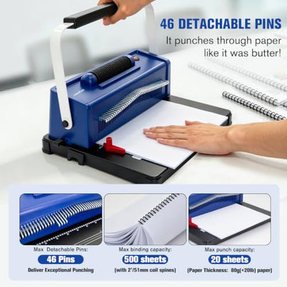Electric Spiral Coil Binding Machine,4:1 Pitch 20 Sheet Punch