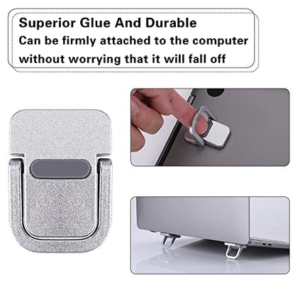 Abeillo 2PCS Portable Keyboard Riser, Self-Adhesive Mini Laptop Stand Invisible Computer Keyboard Stand for Desk, Laptop Feet Compatible with Pro/Air, Lenovo, Surface (Silver) - color: Silver