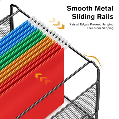 MaxGear Hanging File Organizer Box, Letter Size File Folder Organizer Desk - style: Hollow Out-1 Pack