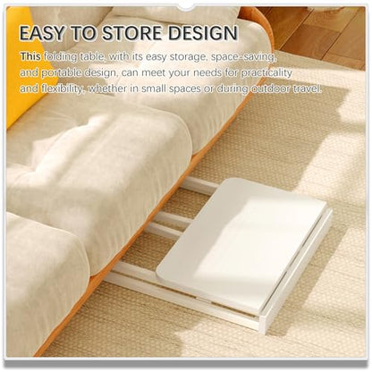 4NM 23.6" Mobile Small Folding Desk, Foldable Rolling Computer Home Office Desk, Study Writing Table for Small Space Saving Bedroom, with Wheels - All White - color: All White, size: 23.6"W x 15.7"D