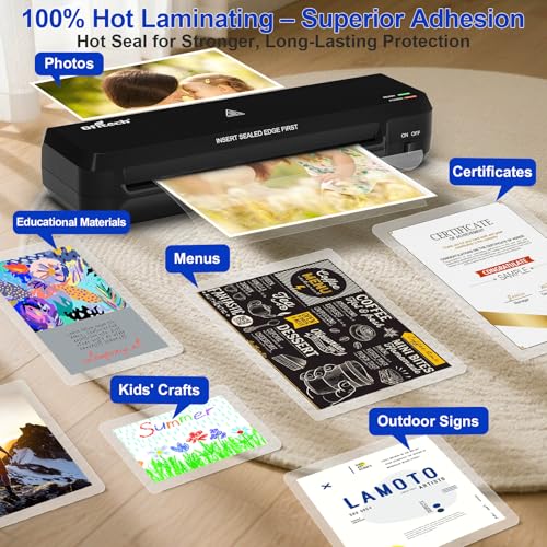 9 inch Laminator Machine with 40 Laminating Sheets | Laminator with NTC Technology Continuous Operation and Quick 2-Min Warm-Up for Home,Office,School Use-Black - color: Black