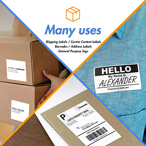 OfficeSmartLabels 2" x 1" Removable Direct Thermal Labels | Compatible with Rollo & Zebra Desktop Printers, 1" Core, Perforated, Water & Oil Resistant, 4 Rolls, 5200 Labels