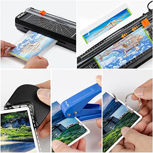 IMLIKE A4 Thermal Laminator with Laminating Pouches - 9" Photo Laminating Machine, Built-in Paper Trimmer, 6-in-1 Black Laminator for Home, School, and Office Use - color: Black