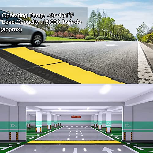 CXRCY 5 Channel Cable Protectors Ramp, 2Pack Cable Ramps,18000lbs Capacity Heavy Duty Rubber Driveway Traffic Speed Bumps Hose Cord Cable Protector Ramp for Wire/Hose/Pipe Hider - size: 2 Pack 5 Channel