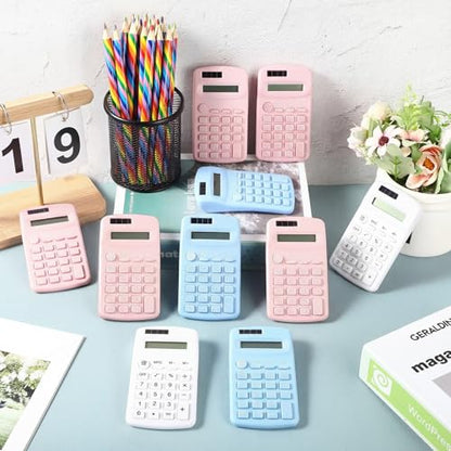 Flutesan 30 Pack Pocket Calculator,White, Pink, Blue - color: White, Pink, Blue
