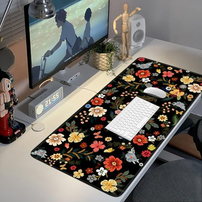 iCasso Desk Matt for Desktop, Cute Desk Pad Mat,Large Mouse Pad,Floral - color: Floral