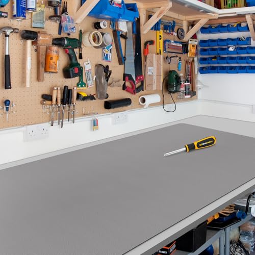 Light Gray Plastic Table Cover Protector, 36" x 60" PVC Desk Pad Mat - color: Light Gray, size: 36" x 60"