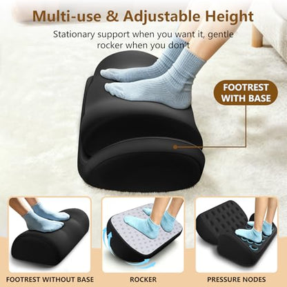 Foot Rest for Under Desk at Work, Adjustable Desk Foot Rest & Foot Stool for Office Work, Gaming Desk Accessories, Multi-Use Leg Rest Pillow for Couch, Bed Sleeping,Washable Cover
