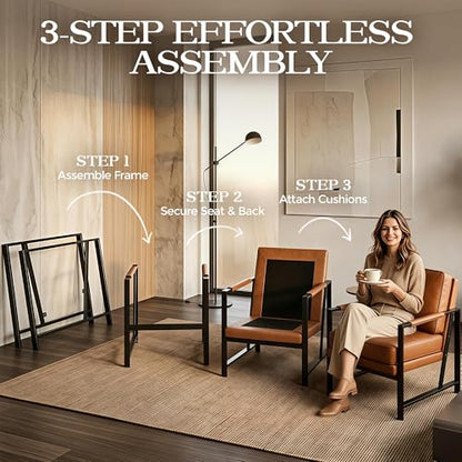 Yaheetech Mid-Century Modern Accent Chairs Set of 2, Light Brown - color: Light Brown, size: Set of 2
