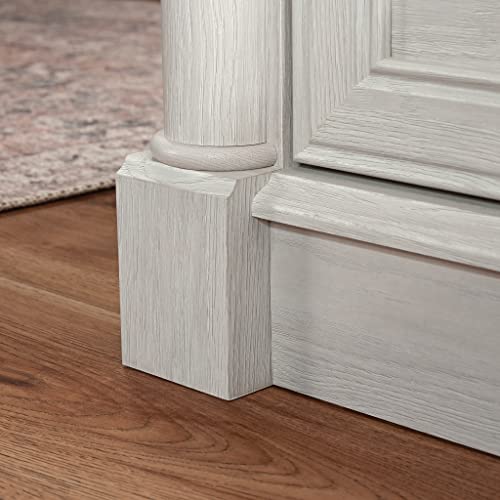 Sauder Palladia L Shaped Desk with Drawers, Office Desk with File Cabinet Storage, Cable Management, Keyboard Tray, in Glacier Oak Finish - color: Glacier Oak