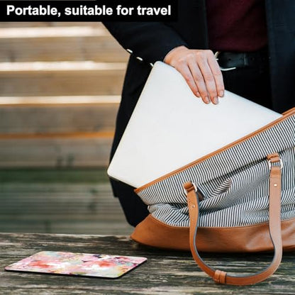 Small Mouse Pad 6 x 8 Inch, Audimi Mini Mouse Pad Thick for Laptop Wireless Mouse Home Office Travel, Portable & Washable (Flower) - color: Flower