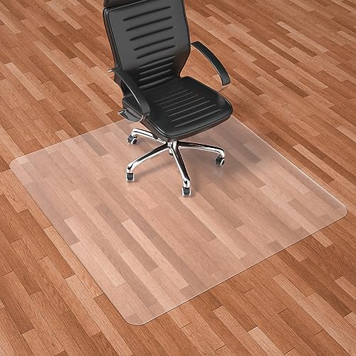 Naturehydro Office Chair Mat for Hardwood Floor - 48" x 48" Easy Glide Computer Desk Chair Floor Mat - Clear Plastic Rolling Chair Mat for Office & Home BPA and Phthalates Free (Square) - color: Clear, size: 48'' x 48'' Rectangle