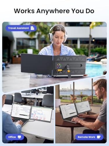 Laptop Screen Extender, 14" 1080P IPS Portable Monitor, Ultra-Slim, 1.79 lb - color: Black