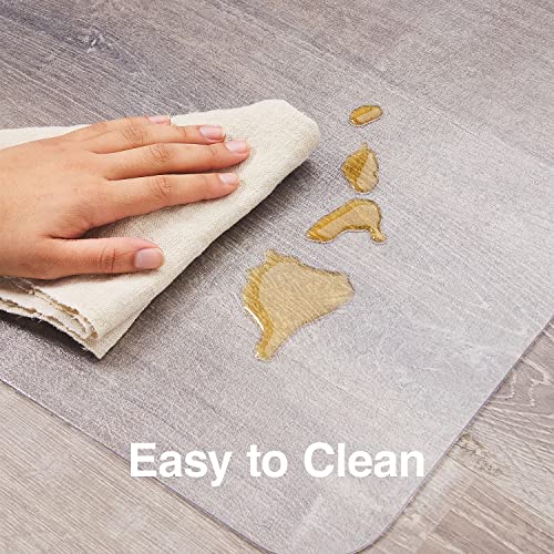 Staples Office Chair Mat, Clear Floor Mats with Lip, Hard Floors, Textured Underside, Extended Under-Desk Coverage, 53 x 45 Inch, Smooth Glide | Extended under-desk coverage with smooth glide on hard flooring surfaces. - size: 45" x 53", style: Hard Floor