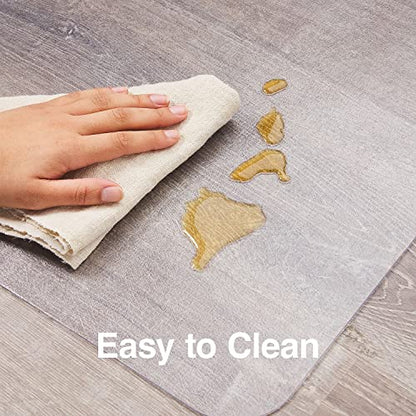 Staples Office Chair Mat, Clear Floor Mats with Lip, Hard Floors, Textured Underside, Extended Under-Desk Coverage, 53 x 45 Inch, Smooth Glide | Extended under-desk coverage with smooth glide on hard flooring surfaces. - size: 45" x 53", style: Hard Floor