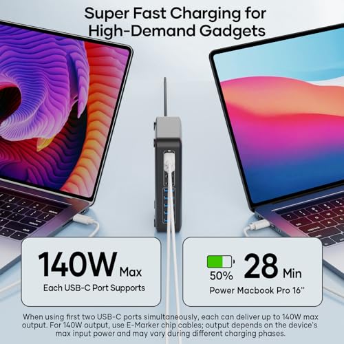 USB C Charger Block 10 Ports, 450W USB Charging Station for Multiple Devices, 5 Type C + 5 USB A GaN PD Charger Hub, Compact Power Brick Super Fast Charging for MacBook, Ipad, iPhone, Samsung - color: Flat Charger 450W Black