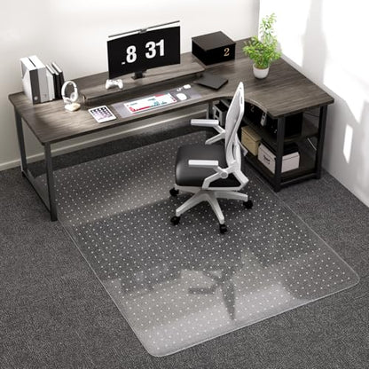 Office Chair Mat for Low Pile Carpet, 48" x 60" Clear Plastic | Floor Protector, Heavy Duty Desk Chair Mat for Rolling Chairs, Smooth Glide Computer Mat for Home Office - size: 48"x60"