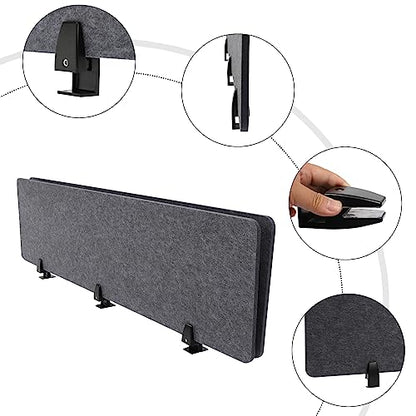 Desk Divider,Modern Stand Up Desk Store ReFocus Raw Clamp-On Acoustic Desk Divider Mounted Privacy Panel,Sound Blocking Desk Divider,Desktop Mounting (60inx16in) - size: 60inx16in