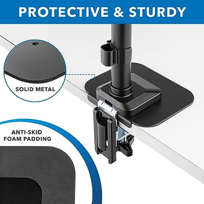 Mount-It! Monitor Mount Reinforcement Plate, Steel Desk Protector for Glass and Thin Tabletops, Compatible with C-Clamp and Grommet Mounts, Anti-Skid EVA Pads, Supports Multi-Monitor Setups