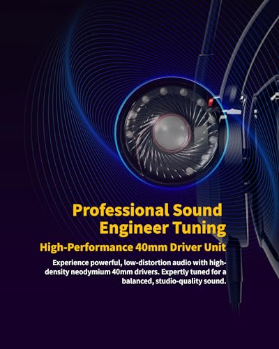 KURO X-Ear 1 Gaming Headset, AI Gesture Control, 7.1 Surround, 3D Live Recording, Transparency Mode, Noise-Canceling Mic, USB-C, LED Modes, Multiplatform Compatible