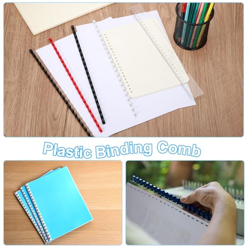 PATIKIL 28mm (1-1/8") Plastic Binding Combs, 10 Pcs 21 Rings Comb Binding Spines 240 Sheet Capacity Letter Size for Binding Paper Sheets Notebook Calendar Picture Album, Blue - color: Blue, size: 1-1/8"