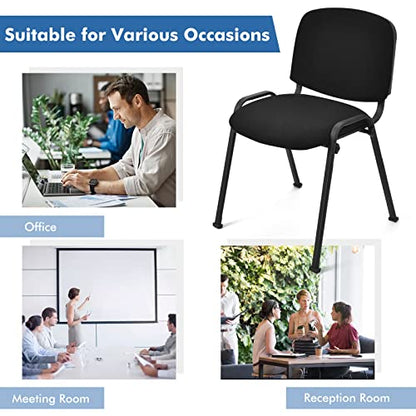 HAPPYGRILL Waiting Room Chairs, Stackable Conference Chairs with Metal Frame, Padded Cushion,Ergonomic Design, Guest Reception Chairs Set for Office, Reception Room, Conference Room, Events (4-Pack) - size: 4-Pack