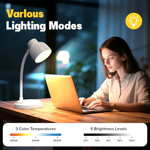 LED Desk Lamp with 96 LEDs,High lumens Table lamp - color: White
