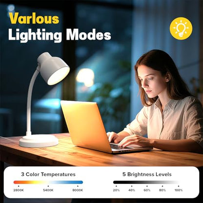 LED Desk Lamp with 96 LEDs,High lumens Table lamp - color: White