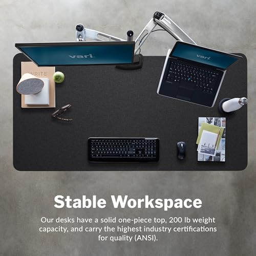 Vari Classic Electric Standing Desk – 60x30 – Black/Black - color: Black Top / Black Legs, size: 60 in x 30 in