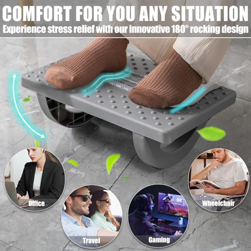 CasaZenith Foot Rest Under Desk at Work, Foot Stools for Under Office Desk - color: Gray