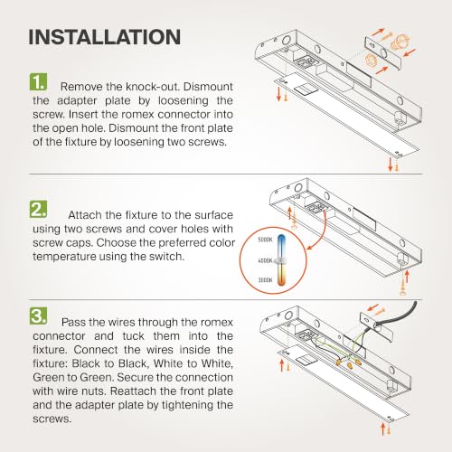 ASD 20 Pack LED Under Cabinet Lighting, 24 inch 12W 822 LM, Dimmable Hardwired Under Cabinet Lights for Kitchen, 3000K/4000K/5000K, Under Counter Light Fixtures, ETL, White, Bullnose Design - color: 24 Inch White, size: 20 Pack