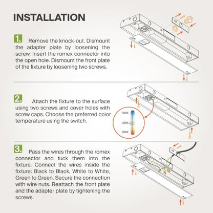 ASD 20 Pack LED Under Cabinet Lighting, 24 inch 12W 822 LM, Dimmable Hardwired Under Cabinet Lights for Kitchen, 3000K/4000K/5000K, Under Counter Light Fixtures, ETL, White, Bullnose Design - color: 24 Inch White, size: 20 Pack