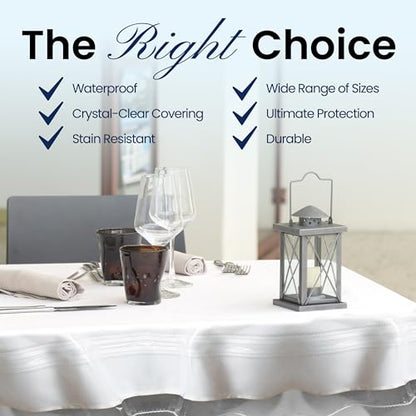 Broder Heavy Duty Clear Plastic Table Cover Protector Rectangle 52x70 – Waterproof, Oil Proof, Wipeable Vinyl Tablecloth Protector, Thick PVC, for Dining Room, Kitchen, Desk, Office, Everyday Use - size: 70" x 52" (Rectangular)