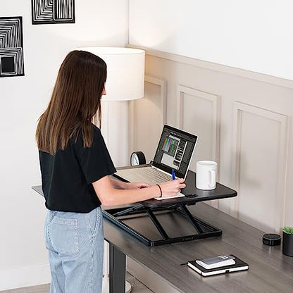 VIVO 26 in Single Top Standing Desk Converter, Ultra-Slim Desk Riser - color: Black, size: 26"
