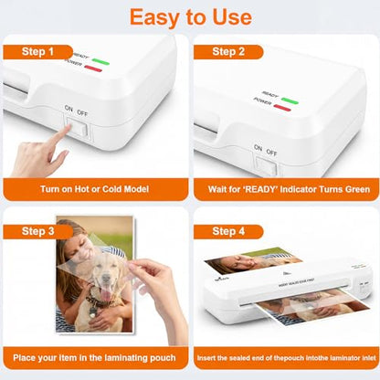 9-inch Laminator with 40 Laminating Sheets - color: White