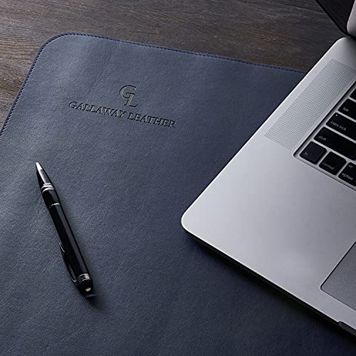 Gallaway Leather Desk Mat,Desk Writing Pad - Office Desk Pad, Large 36" x 17" Navy Blue, Desk Mats on Top of Desks, Gift Ready Elegant Computer Desk Mat Desk Cover Desk Pad Protector PU Leather - color: Navy Blue, size: Large