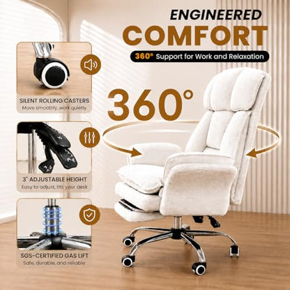 Big and Tall Office Chair with Footrest & Flip Armrests - color: Grey