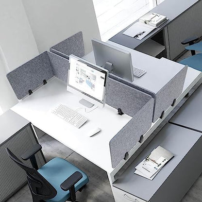 6 PCS Acoustic Desk Divider Privacy Panel Desk Divider Desk Partition Noise Reducing Mounted Sound Proof Dividers for Office Reduce Noise 59" x 16" x 2pcs 23.6" x 16" x 4pcs Grey - size: 59"*16"*2pcs 23.6"*16"*4pcs Grey