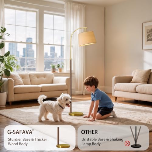 62.5" Wood Floor Lamps for Living Room with Foot Switch Tall Standing Lamp - color: Chestnut