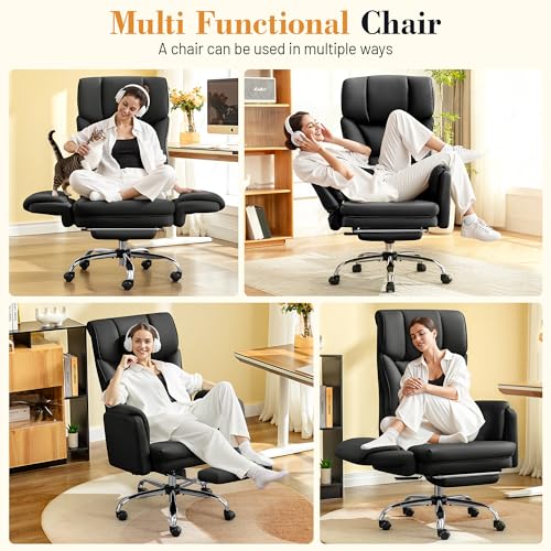 FelixKing Office Chair, Flip Armrests for Pets Criss Cross Legged, Black - color: Black
