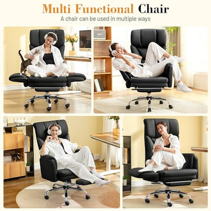 FelixKing Office Chair, Flip Armrests for Pets Criss Cross Legged, Black - color: Black