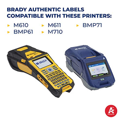 Brady Self-Laminating Vinyl Wrap Around Wire and Cable Labels for M610, M611, M710, BMP61, and BMP71 Printers - 1.5" x 0.75". M6-30-427