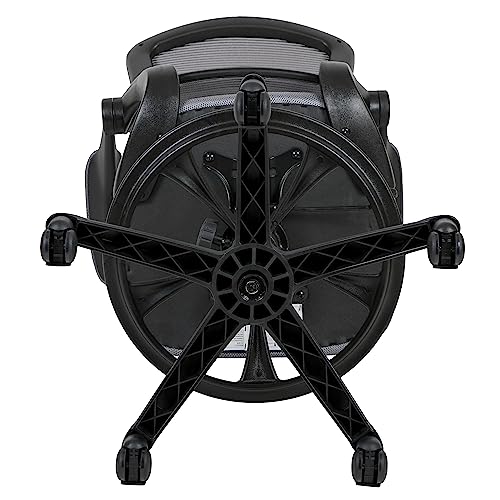 EMMA + OLIVER Mid-Back Gray Mesh Drafting Chair - color: Dark Gray