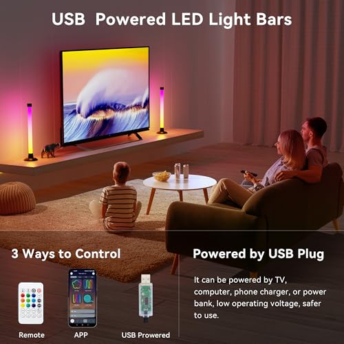 NBBUFF IC+RGBW USB Powered Led Light Bar with App & Remote Control, 2 Pack - size: 13 inches