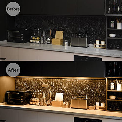 Litever Under Cabinet LED Light Bar Kits Plug in 3 pcs 12 inches Light Bars per Set Warm White 3000K 20W 1000 Lumen Dimmable for Kitchen Cabinets Counters Bookcases (3 Bars Kit-3000K) - color: Warm White 3000k