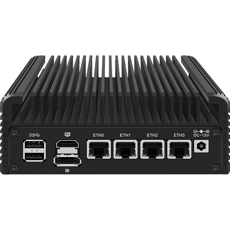 CWWK Firewall Mini PC Intel N Series N100/i3-N305,DDR5,NVMe SSD,4 x 2.5GbE i226V LAN,Micro Router Appliance (N100 4LAN, 8G RAM 256G SSD) - size: 8G RAM 256G SSD