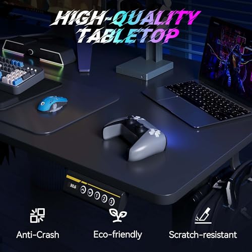 55 x 24 Inch Electric Standing Desk, 3 Memory Presets, Black - color: Black, size: 55*24